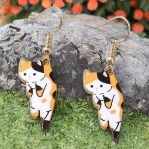 MODCLOTH CALICO KITTY EARRINGS